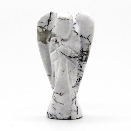 Ange en Howlite Blanche - Sculpté à la Main